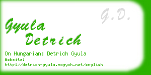 gyula detrich business card